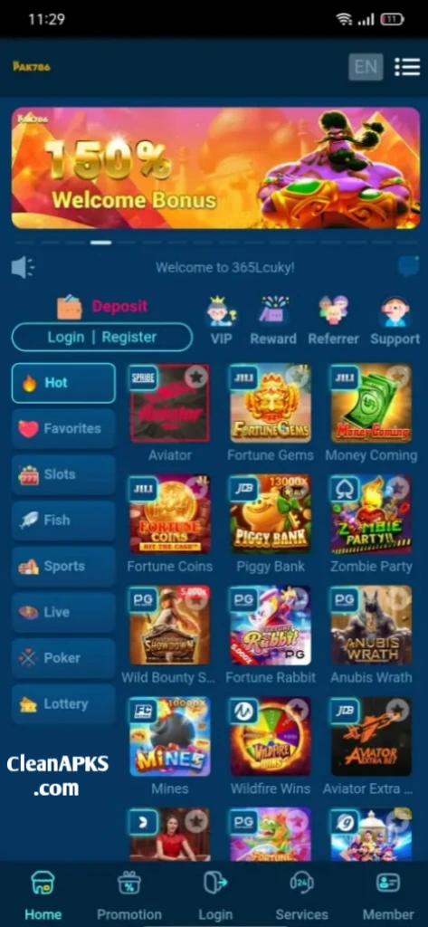 Screenshot of BBA 777 Game combination of games.