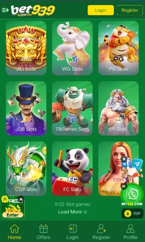Screenshot of Bet939 Game which shows latest games.