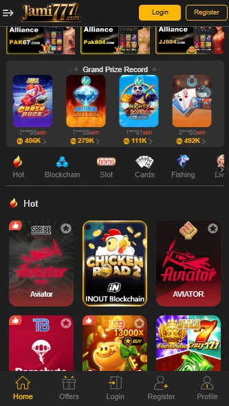 Screenshot of Jami 777 Game which shows high rated games.